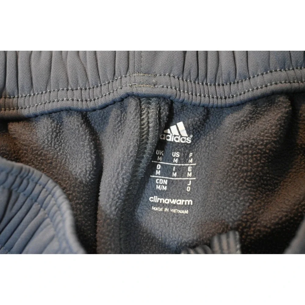 Adidas Athletic Sweat Pants Mens Medium Blue Grey Zip Pockets Excellent